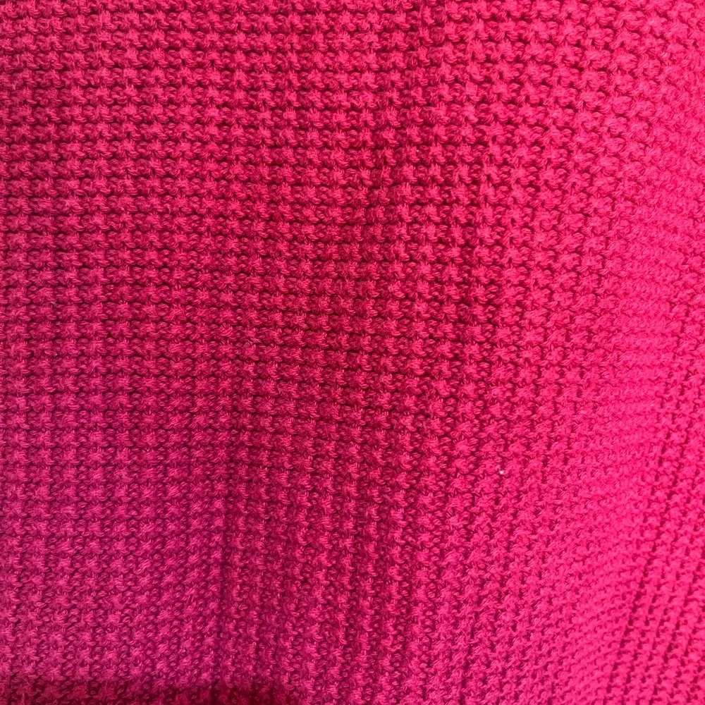 Jeanne Pierre womens crewneck basket weave rounded hem sweater red small